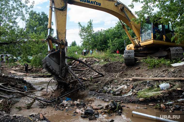 Последствия паводка в городе Нижние Серги. Свердловская область