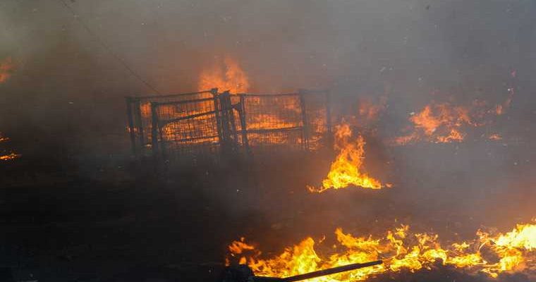 крупный пожар Благовещенск